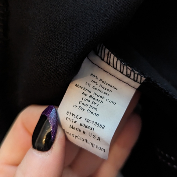 Modcloth Rocksteady Black A-line midi skirt with white stripe - Picture 3 of 8